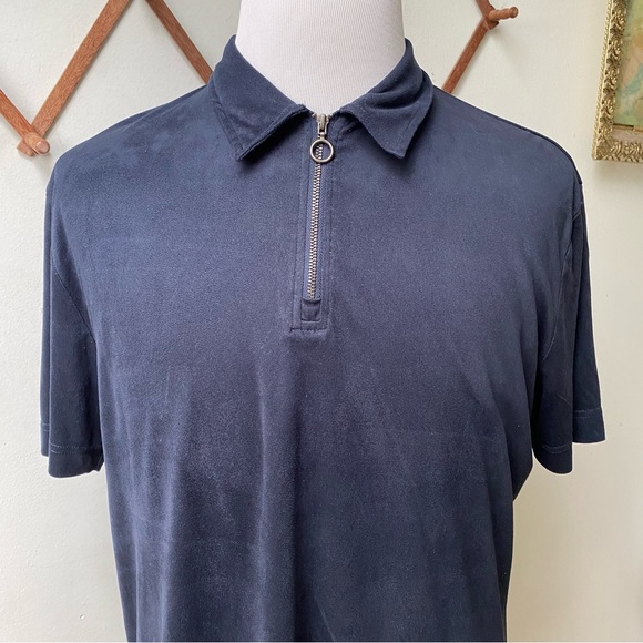 Zara Man Velour Zip Polo Shirt - Picture 2 of 15